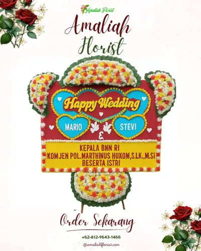 Karangan Papan Bunga Pernikahan di Padang Matinggi Lestari